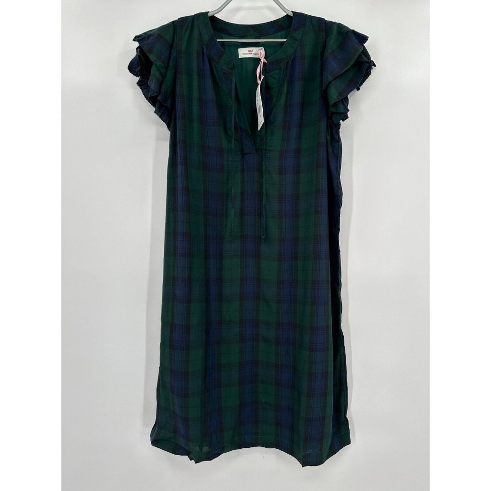 Vineyard Vines Charleston Green Blackwatch Vineyard Tunic Dress sz XS NWT